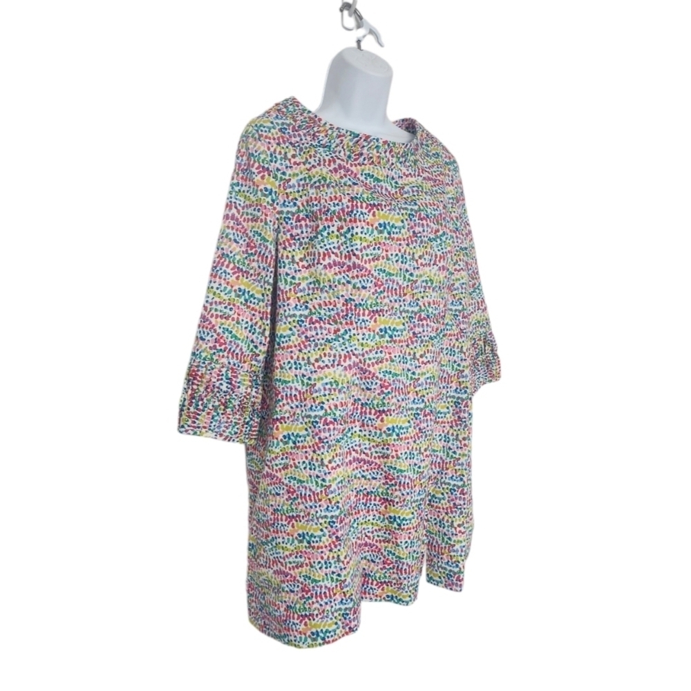 Nuny Couturier Vintage Style Ditsy Print Mini Shift Dress M/L Summer 3/4 Sleeve. - Picture 2 of 9